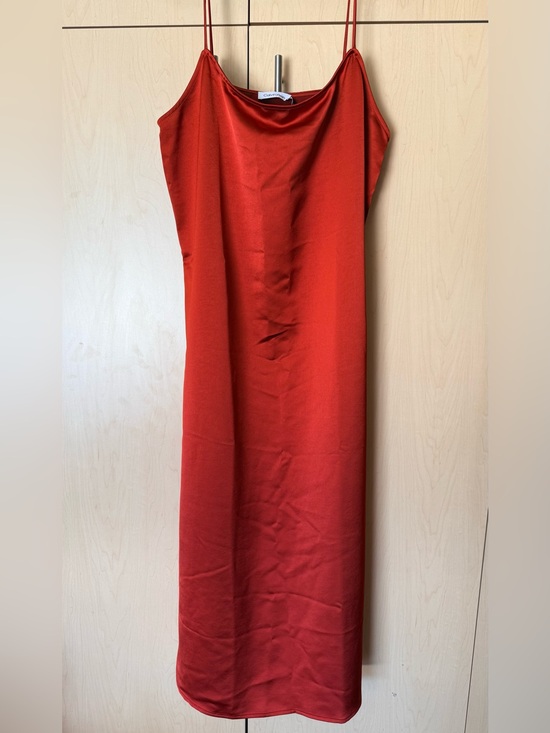 Calvin Klein Dresses & Skirts - CALVIN KLEIN Burnt Orange Spaghetti Strap Maxi Slip Dress
